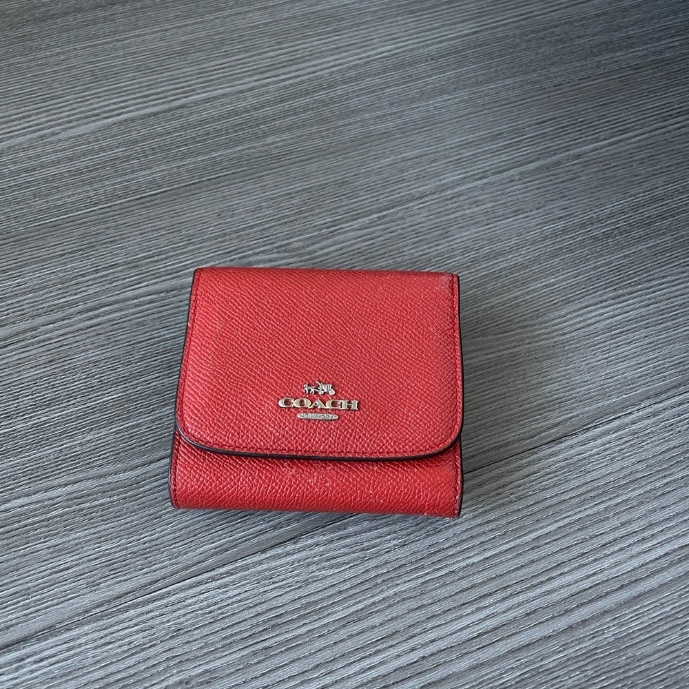 Coach wallet in red, used